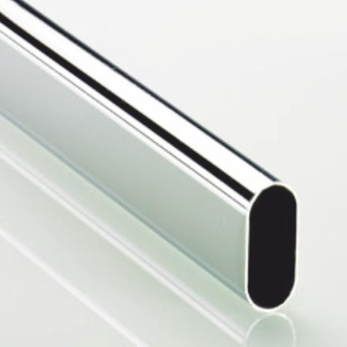 Hettich Oval rail 2000 mm Chrome Gloss